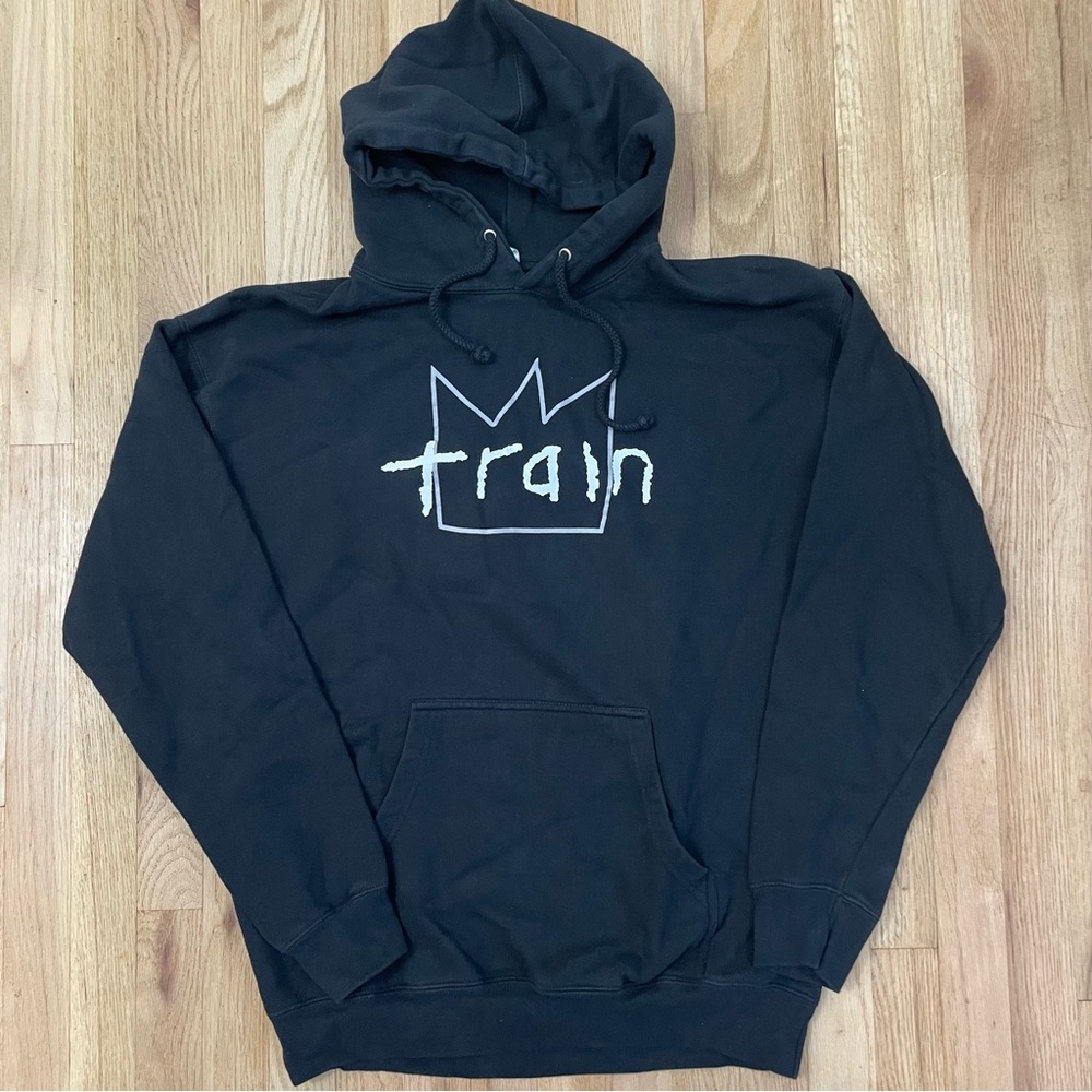 Train Black Pullover Hoodie with Crown Logo